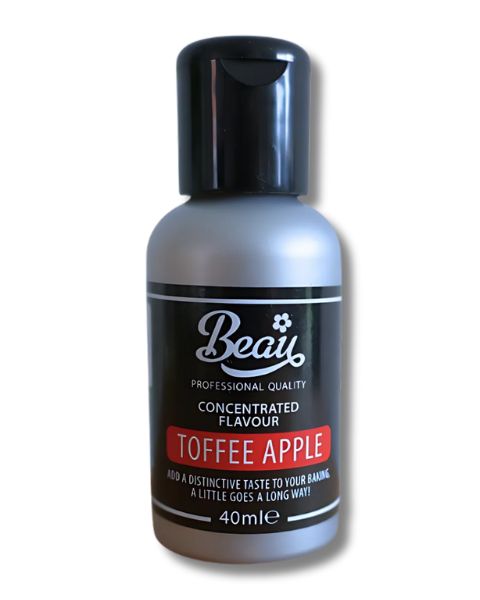 Bottle of Beau Toffee Apple concentrated flavour on a white background