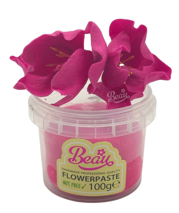 Handmade pink rose flower created with Beau flowerpaste