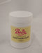 Jar of xanthan gum with 'Beau' label on a gray background