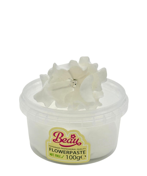 Handmade brilliant white flower created with Beau flowerpaste