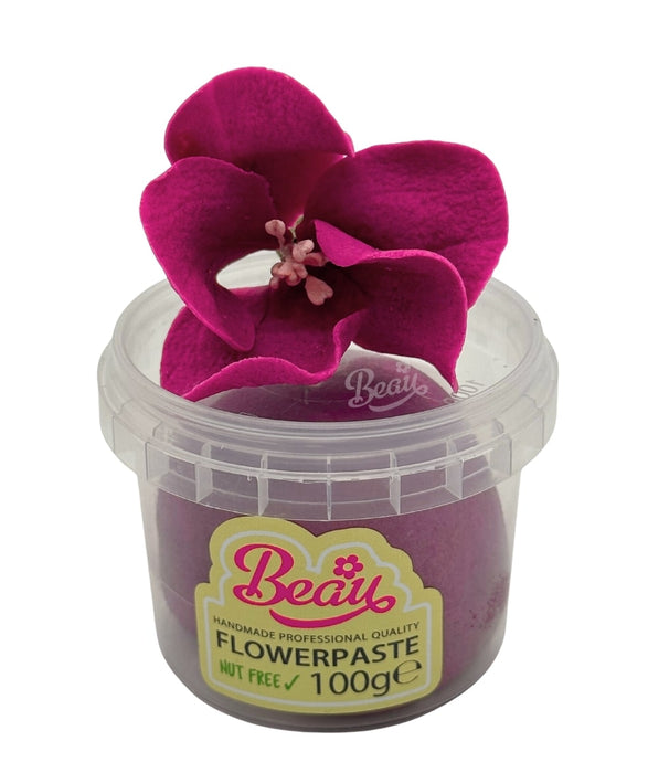 Handmade burgundy  flower created with Beau flowerpaste