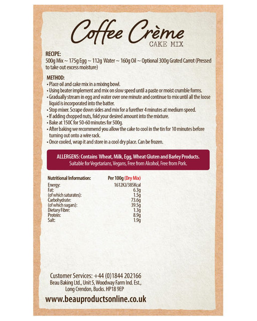 Coffee Creme Cake Mix