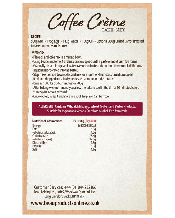 Coffee Creme Cake Mix
