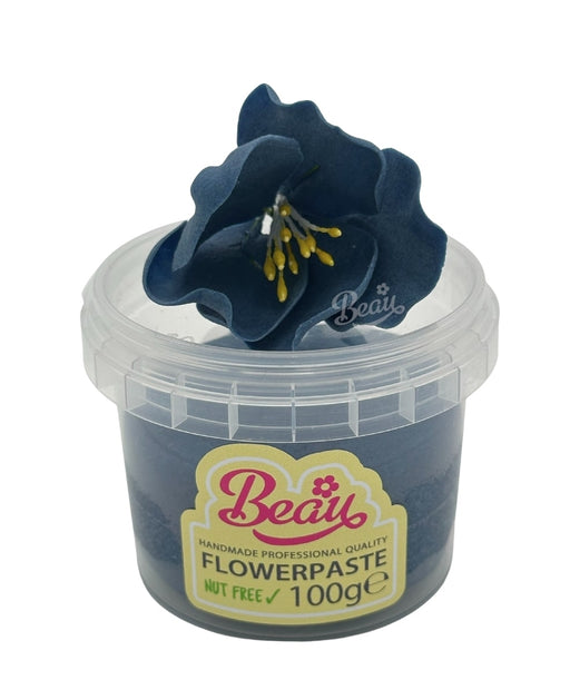 Handmade french navy flower created with Beau flowerpaste