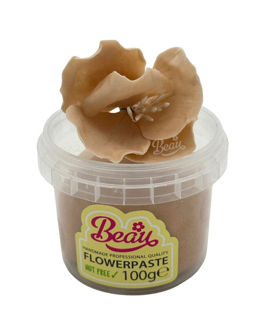 Handmade mink flower created with Beau flowerpaste