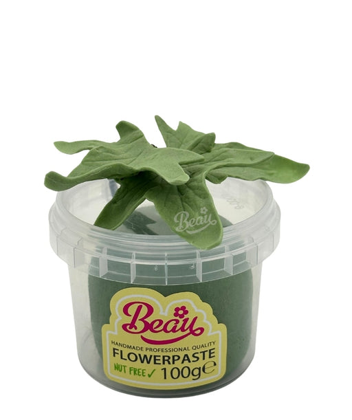 Handmade spring green flower created with Beau flowerpaste