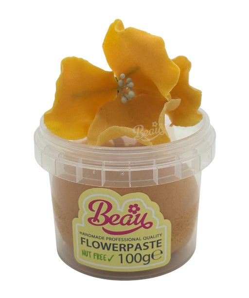 Handcrafted autumn gold sugar flower made with Beau flowerpaste. Perfect for cakes, events, or displays—realistic, vibrant, and easy to work with.