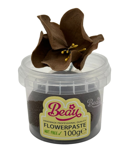 Handmade chocolate brown  flower created with Beau flowerpaste