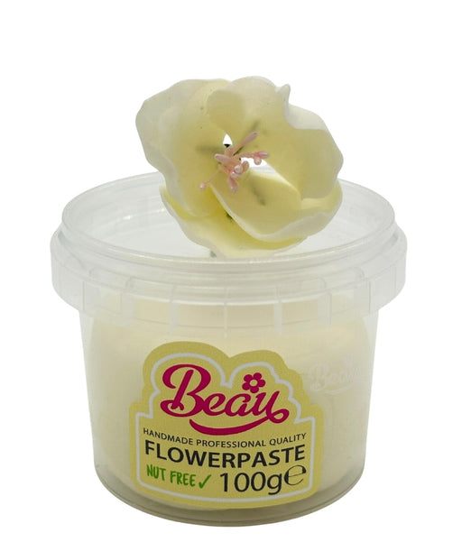 Handmade cream flower created with Beau flowerpaste
