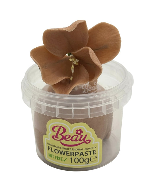Handmade mocha flower created with Beau flowerpaste