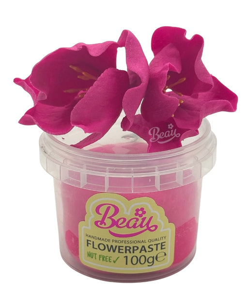Handmade pink rose flower created with Beau flowerpaste