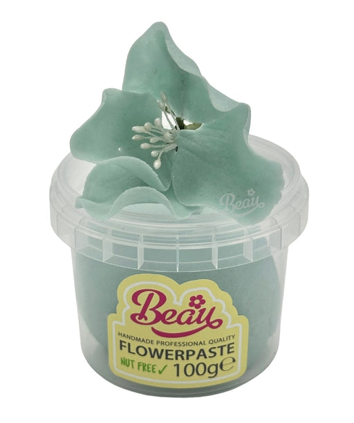 Handmade soft sage flower created with Beau flowerpaste